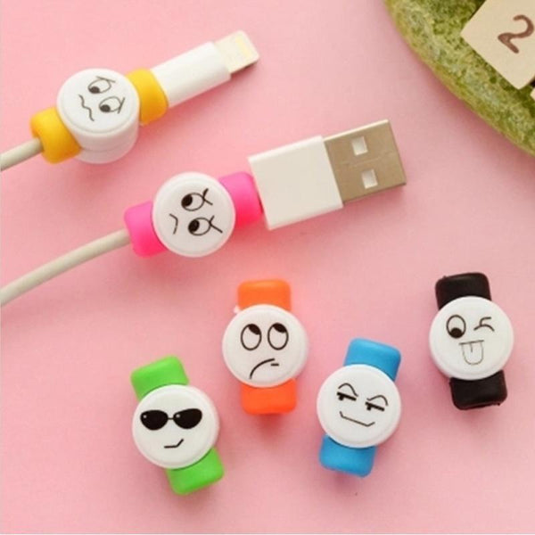 Cute Cartoon Expression Cable Protection